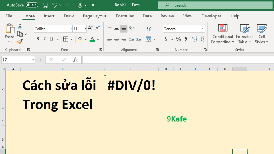 Cách sửa lỗi #div/0 trong Excel